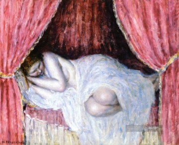  nackt Malerei - Nackt Hinter Red Curtains Impressionist Frauen Frederick Carl Frieseke